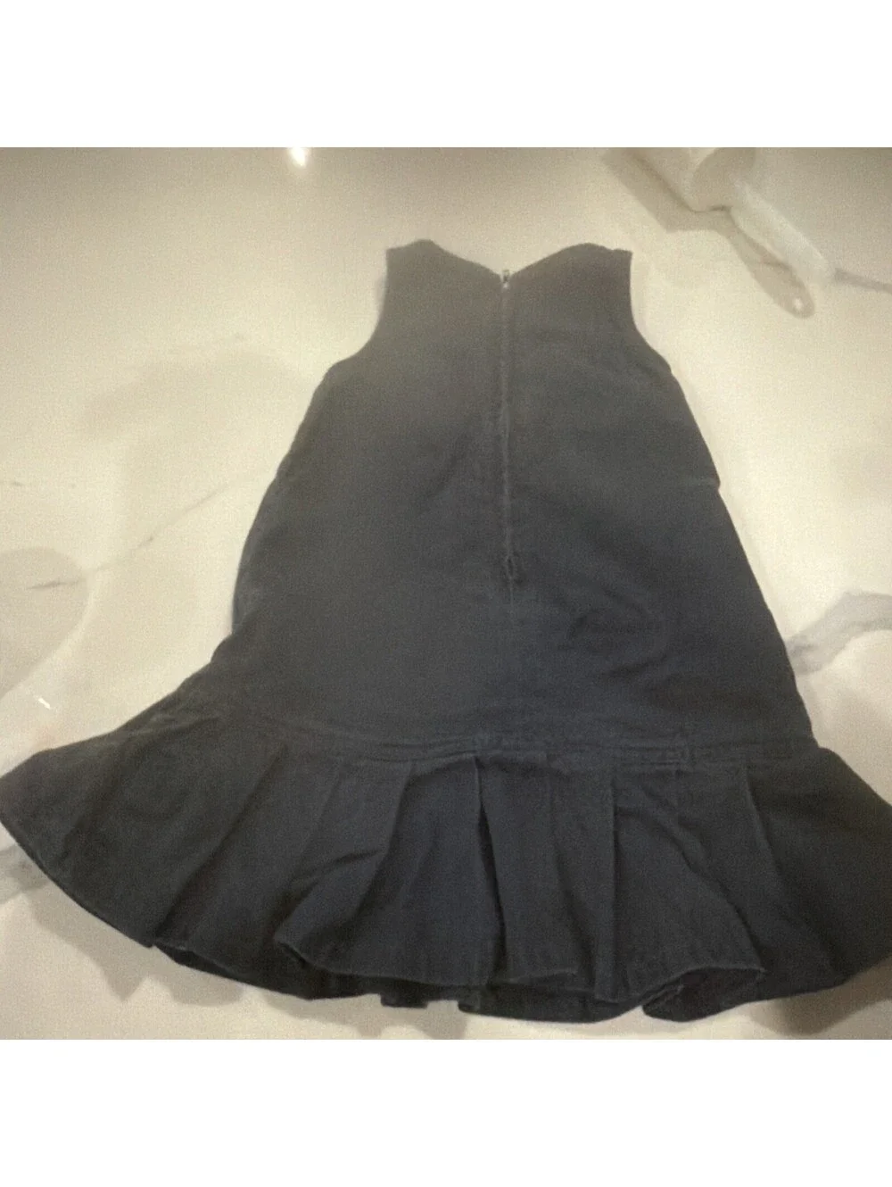 Vintage Girls Ralph Lauren Navy Sleeveless Dress 3T 100% Cotton